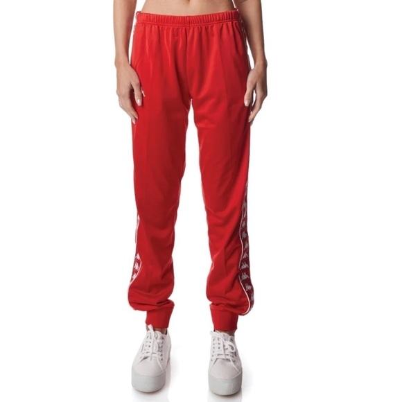 NWT Kappa 222 Banda Wrastoria Track Pants in Red/White - Picture 2 of 7